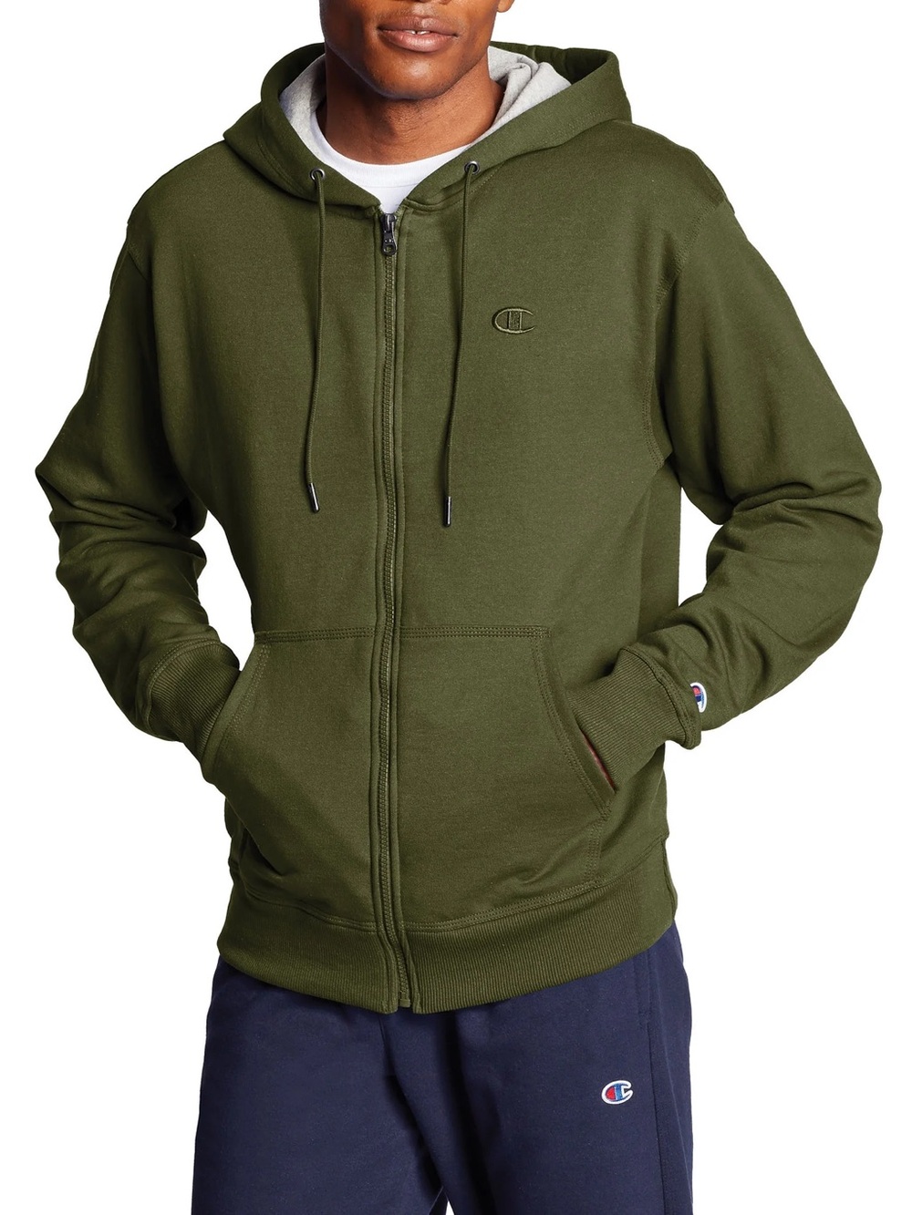 Champion Olive Green Full-Zip Hoodie